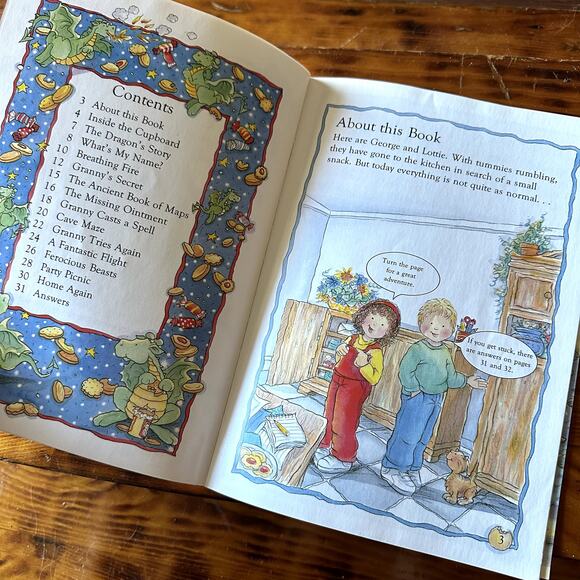 Vintage '96 Usborne Young Puzzle Adventure Dragon In The Cupboard Paperback Book - Picture 4 of 8